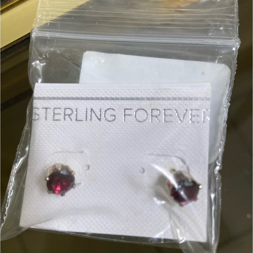 NWT ๐ Garnet Red Studs - Sterling Silver from Nordstrom - Picture 2 of 9